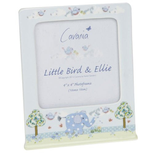 little bird & ellie cavania 4x 4 photoframe blue - hanrattycraftsgifts.co.uk