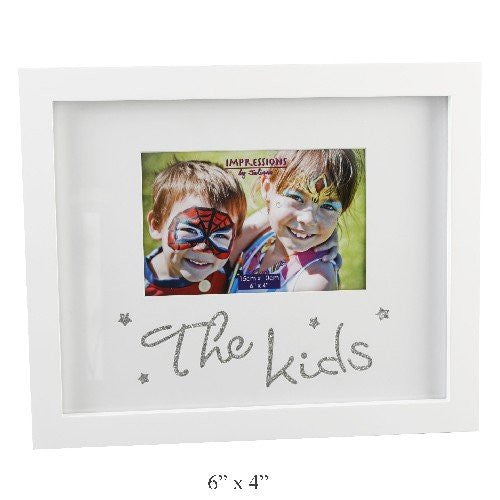 MDF Photo Frame with "The Kids" Cut out mount White - hanrattycraftsgifts.co.uk