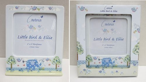 little bird & ellie cavania 4x 4 photoframe blue - hanrattycraftsgifts.co.uk