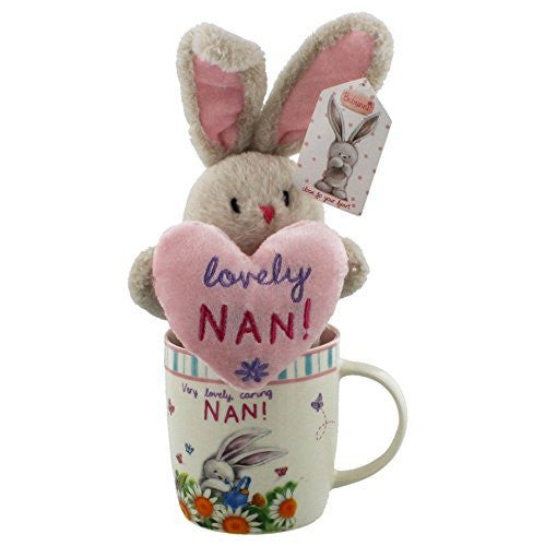 Lovely Nan Gift Mug and Bunny Gift Set - hanrattycraftsgifts.co.uk