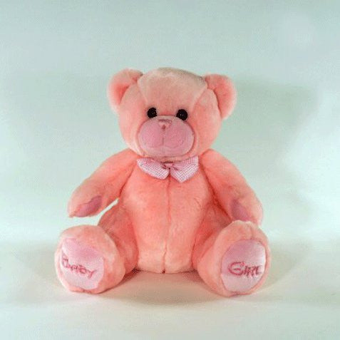 Luxury Baby pink sitting bear 38cm girl pink - hanrattycraftsgifts.co.uk