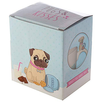 Cute Ceramic Pug Mug with Pug & Cookies on the Handle - hanrattycraftsgifts.co.uk
