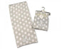 Supersoft Baby Fleece wrap - grey Elephant/white polka - hanrattycraftsgifts.co.uk