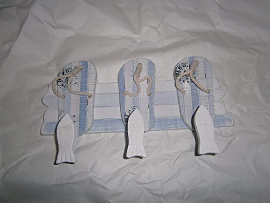 Flip Flop Coat Rack Hooks - Small White Wooden Beach Seaside Decor - Shabby Chic - hanrattycraftsgifts.co.uk