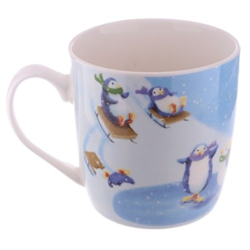 Christmas New Bone China Mug - Christmas Penguins - hanrattycraftsgifts.co.uk
