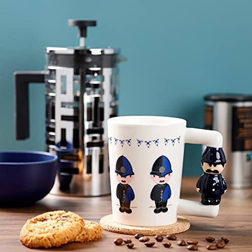 Subito Available coffee mug with handle in the shape of police officers.