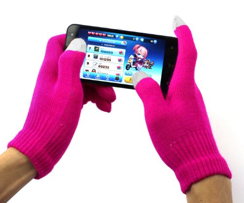 Designer Fashion Touch Glove / Smart Glove / Finger Glove / Screen Glove Winter Touch Screen Gloves / Capacitive Gloves For Capacitive Touch Screen Tablets and Smartphones (Light Pink) - hanrattycraftsgifts.co.uk