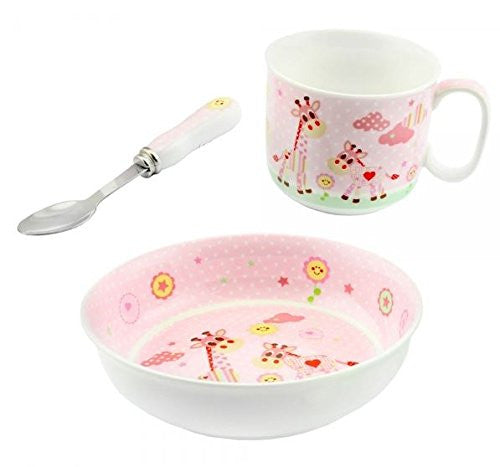 Lesser and Pavey - Little Treats Little Sunshine Feeding Set (Pink) - hanrattycraftsgifts.co.uk