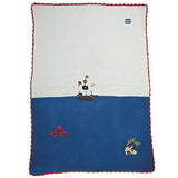 pirate knitted cot size blanket - hanrattycraftsgifts.co.uk