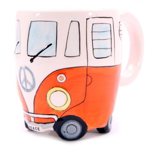 Camper Van Mug, Orange VW Camper Van Mug - hanrattycraftsgifts.co.uk