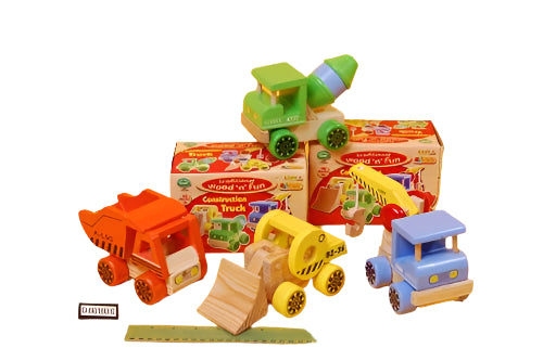 Traditional Wood 'n' fun Yellow construction Truck - hanrattycraftsgifts.co.uk