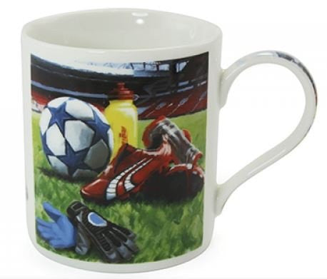 A Man's Life Football Fine China Mug - hanrattycraftsgifts.co.uk