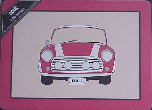 Red mini cooper place mats - hanrattycraftsgifts.co.uk