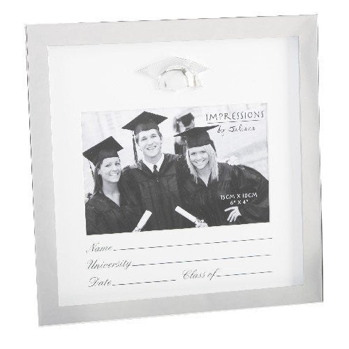 Shiny Silverplated Graduation Photo Frame with Mount - hanrattycraftsgifts.co.uk