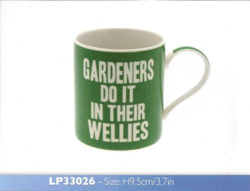 Gardeners Do it in their Wellies Green Fine China Windsor Mug in Gift Box - hanrattycraftsgifts.co.uk