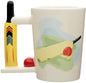 Ceramic mug with cricket bat handle