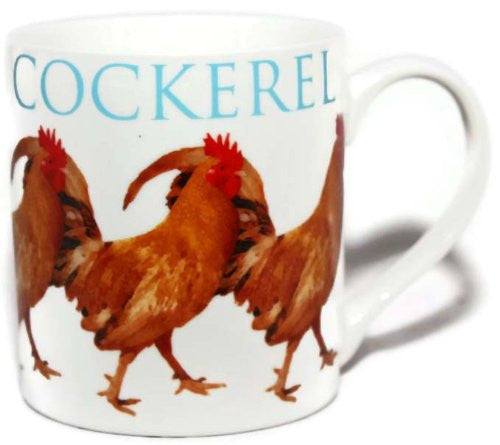 Cockerel Farmyard China Gift Mug - hanrattycraftsgifts.co.uk