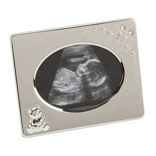 Juliana Silverplated Baby's Scan Frame with Bear and Stars - hanrattycraftsgifts.co.uk