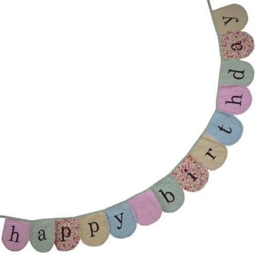Bunting - Happy Birthday - Pink - 2m - Powell Craft - hanrattycraftsgifts.co.uk