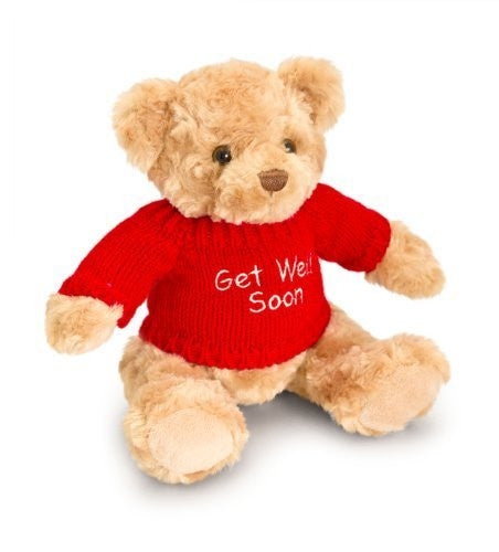 Keel Toys 20cm Get Well Soon Red Bear Soft Toy - hanrattycraftsgifts.co.uk