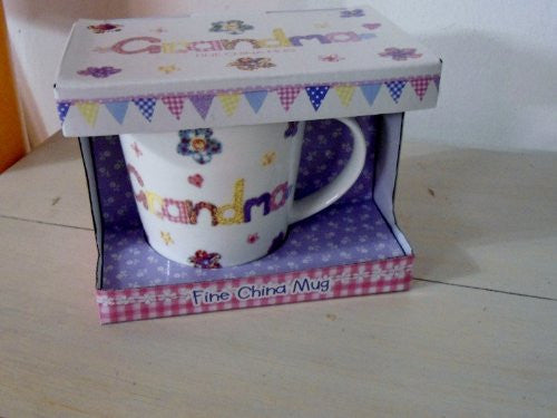 Fine China Mug "Grandma" Presented in a Gift Box - Design by Abigail Mill - hanrattycraftsgifts.co.uk