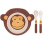 Lesser & Pavey LP43527A Childrens Bamboo3 Piece Eating Set-Monkey Design, Bamboo - hanrattycraftsgifts.co.uk