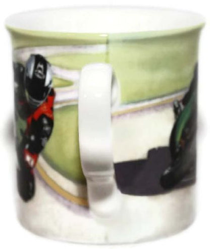 Kawasaki Ninja Motorcyle - Fine Art Watercolour China Gift Mug - hanrattycraftsgifts.co.uk
