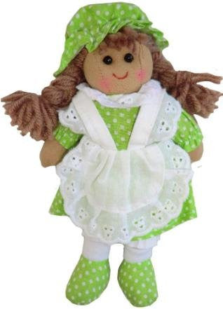 green polkadot dress with matching hat ragdoll inc giftbag small - hanrattycraftsgifts.co.uk