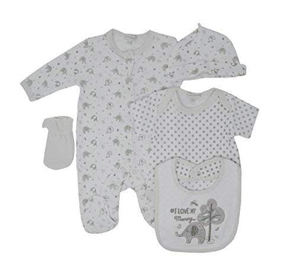 5 Piece Baby Gift Set With Embroidery and Applique - 0/3 Months - hanrattycraftsgifts.co.uk