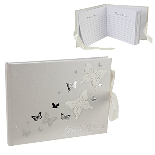 Fancy Classic Collection Juliana Wings of Love Butterfly Paperwrap Guest Book - hanrattycraftsgifts.co.uk