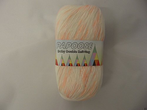 Teddy Papoose Baby Double Knitting Wool / Yarn 100g - Cream Peach Mix 806 - hanrattycraftsgifts.co.uk