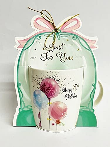 BIRTHDAY BALLOON DISPLAY  GIFT CUP 7 0th