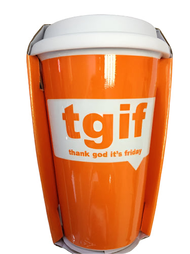 Travel Mug - Text Speak TGIF Thank God Its Friday - hanrattycraftsgifts.co.uk