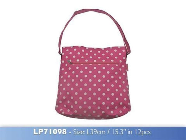 Dotty Vintage Cross Body Bag Pink made from Oilcloth - hanrattycraftsgifts.co.uk