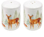 The Leonardo Collection Fine Bone China Salt and Pepper Set, Christmas Deer