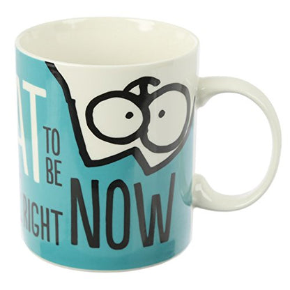 Puckator Simon's Cat Mug in Fine China - Blue, White, Black, 12 x 8.5 x 9.5 cm - hanrattycraftsgifts.co.uk