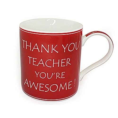 Thank You Teacher You're Awesome Fine China Mug in Gift Box Thankyou Gifts - hanrattycraftsgifts.co.uk