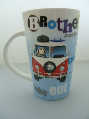 Planet Happy 'BROTHER' Fine China Latte Gift Mug, Ideal Birthday present - hanrattycraftsgifts.co.uk