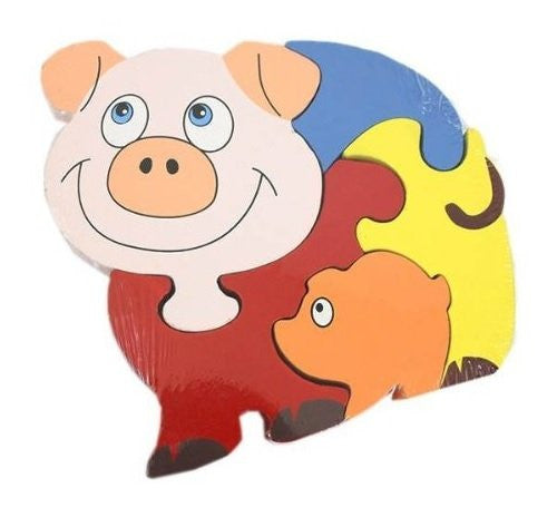Wooden Toys - Farm Animal Wooden Puzzle - PIG - ACKD60675.PIG - Ackerman - hanrattycraftsgifts.co.uk