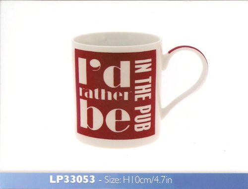 I'd Rather Be In The Pub Mug - Boxed - hanrattycraftsgifts.co.uk