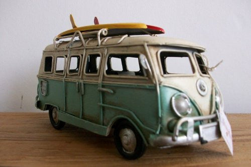 Camper Van Surf Board Ornament 16cm *Hand Painted* - hanrattycraftsgifts.co.uk