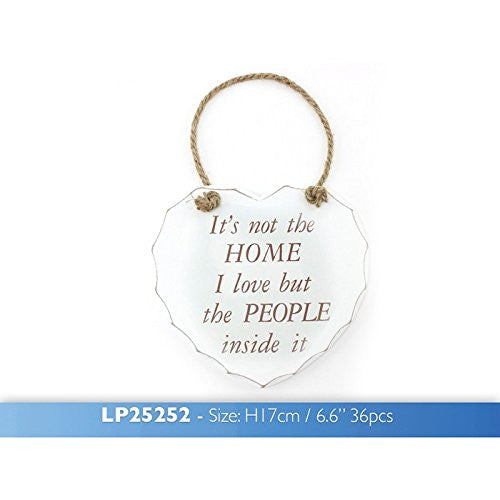 White "Its not the Home I love but the people inside it" Shabby Chic Hanging Plaque - hanrattycraftsgifts.co.uk