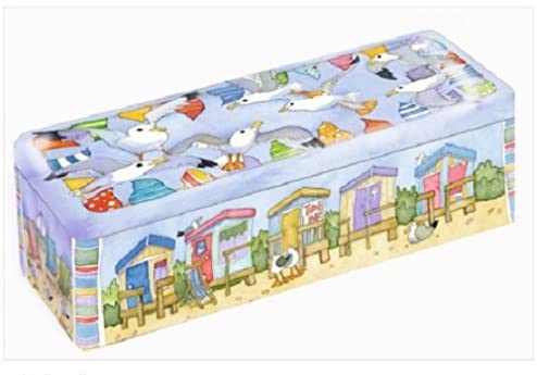 Tin ~ COASTAL~ Cracker/Biscuit Tin - Long Rectangular Kitchen Tin - 25cm