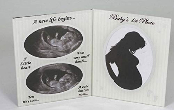 Baby First Scan Photo - Glass Double photo frame baby scan sonogram - hanrattycraftsgifts.co.uk