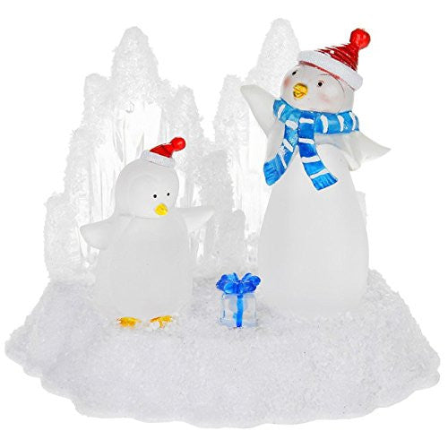 xmas led penguin scene large - hanrattycraftsgifts.co.uk