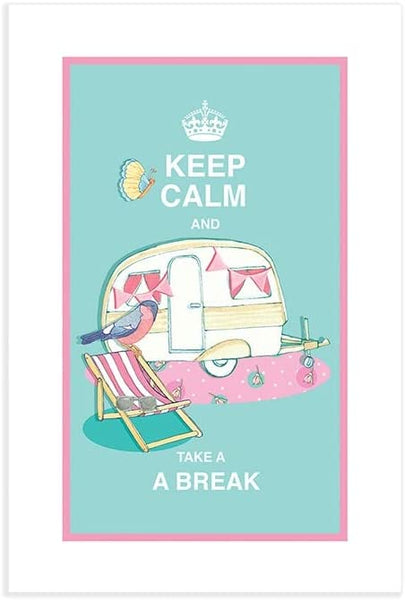 Keep Calm And Take A Break Single Tea Towel (Caravan)
