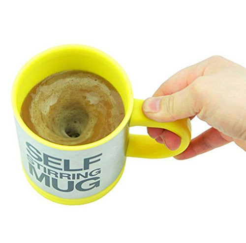 TheWin Self Stirring Coffee Mug, Small Size, Yellow - hanrattycraftsgifts.co.uk