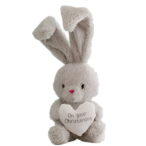 Christening Bebunni Rabbit With Heart - hanrattycraftsgifts.co.uk