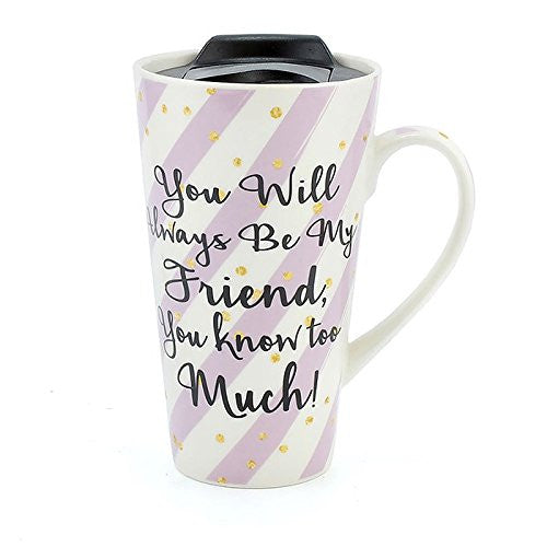Wise Words Lidded Mug Friend - hanrattycraftsgifts.co.uk