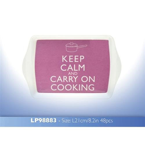 Keep Calm And Carry On Cooking Pink Snack Dish - hanrattycraftsgifts.co.uk